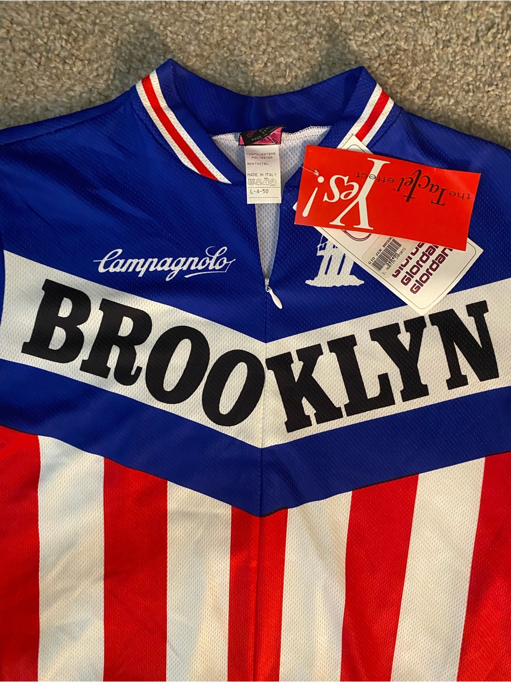 Vintage Brooklyn Red, White & Blue Cycling Jersey